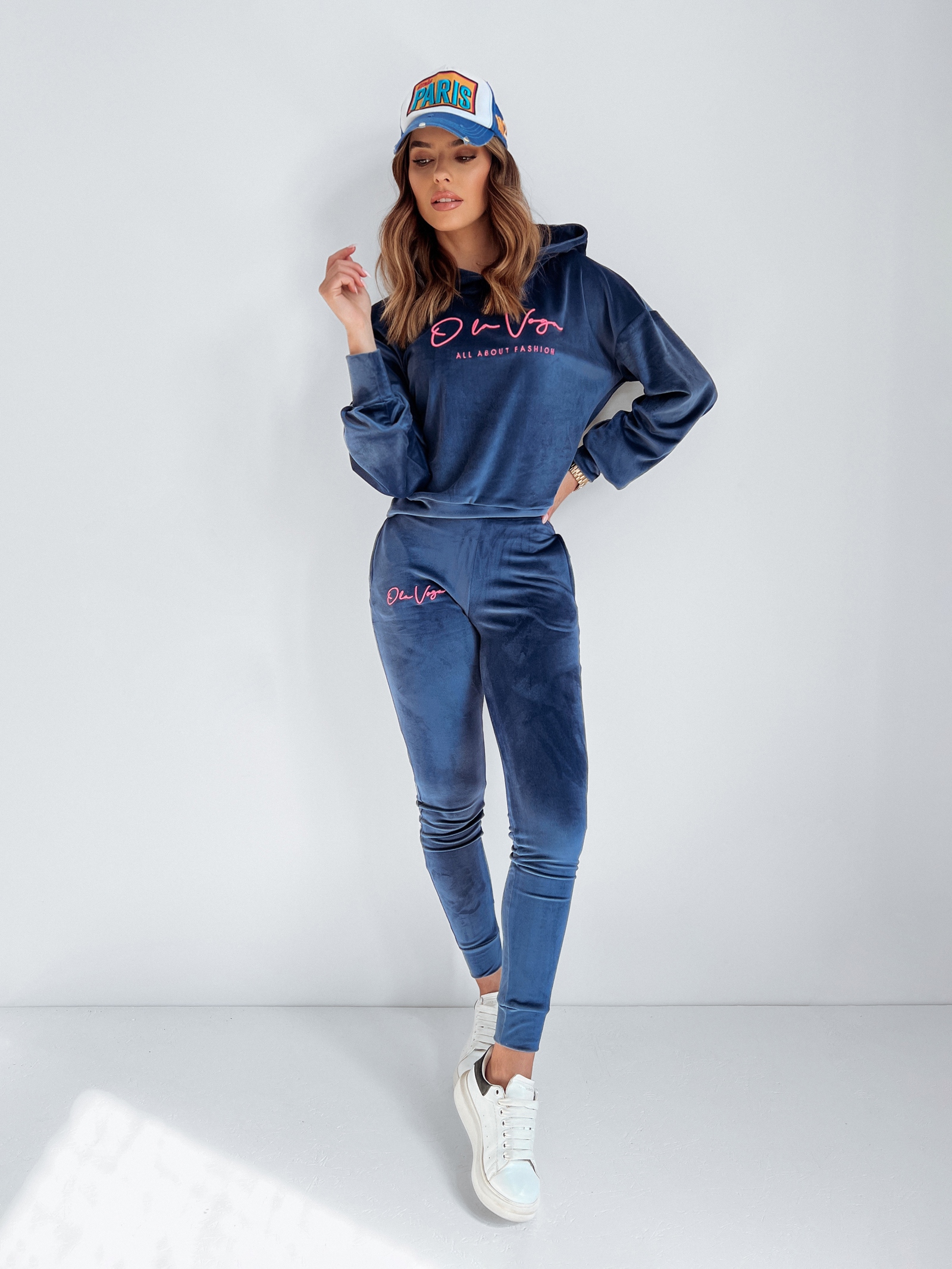 Komplet welurowy O'la Voga Grand granatowy