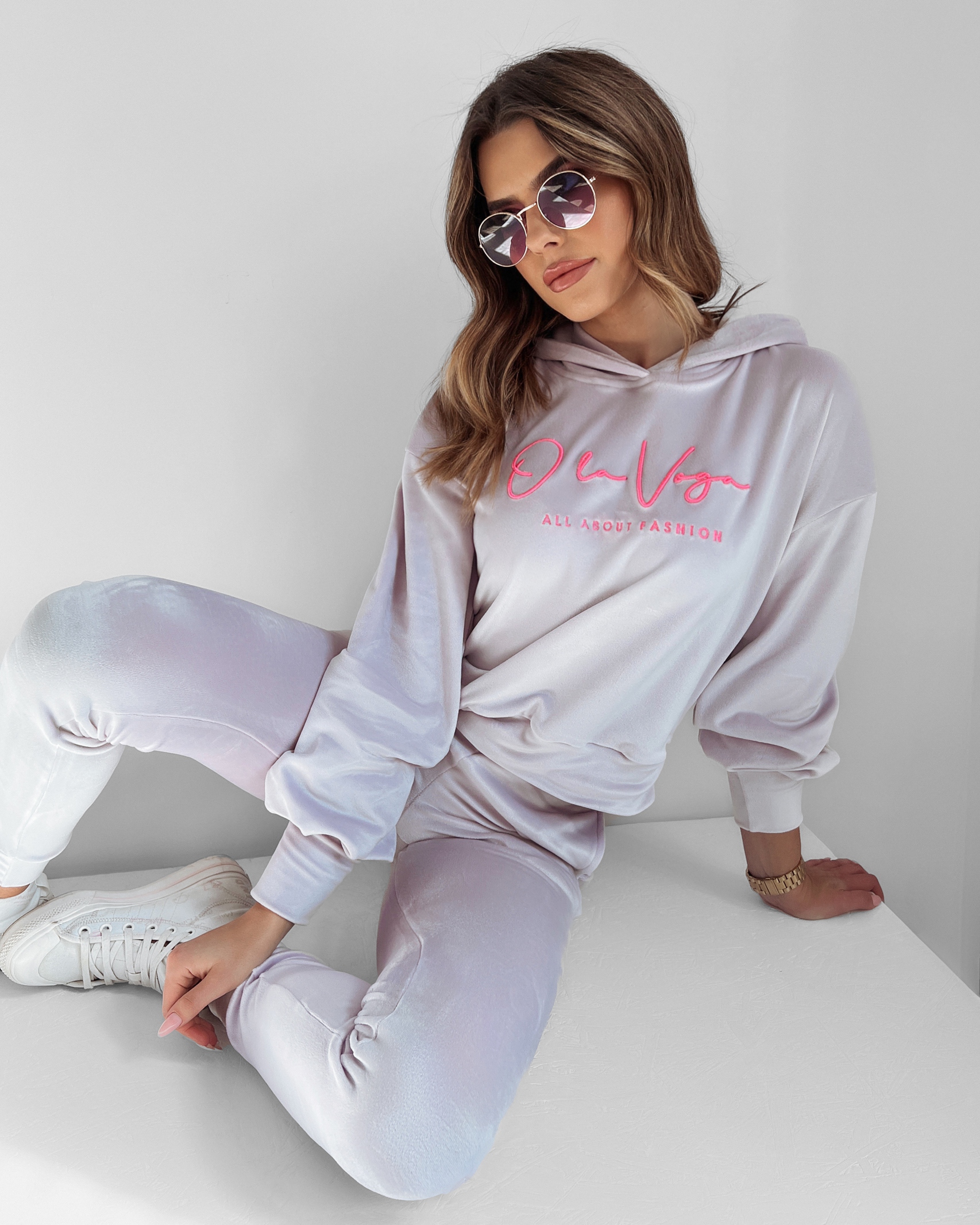 Komplet welurowy O'la Voga Grand lila