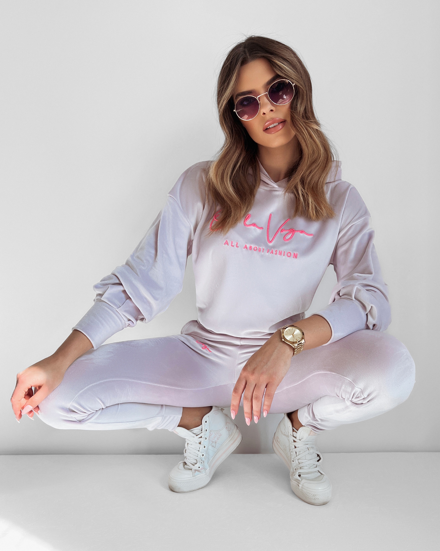 Komplet welurowy O'la Voga Grand lila Komplet welurowy O'la Voga Grand lila