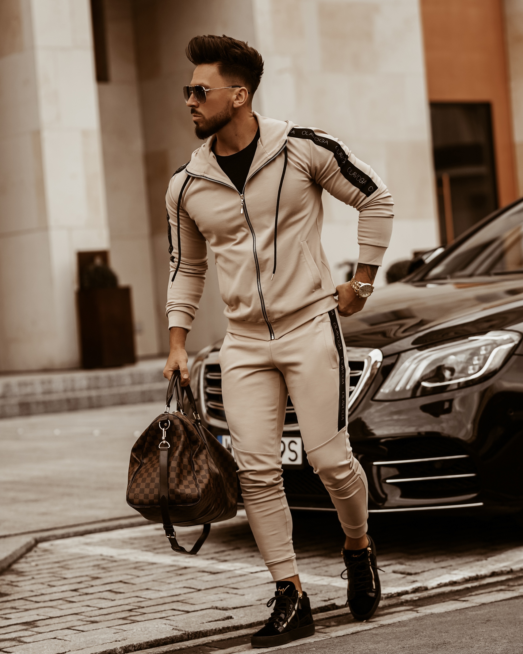 Komplet męski O'la Voga Elegant Man beżowy