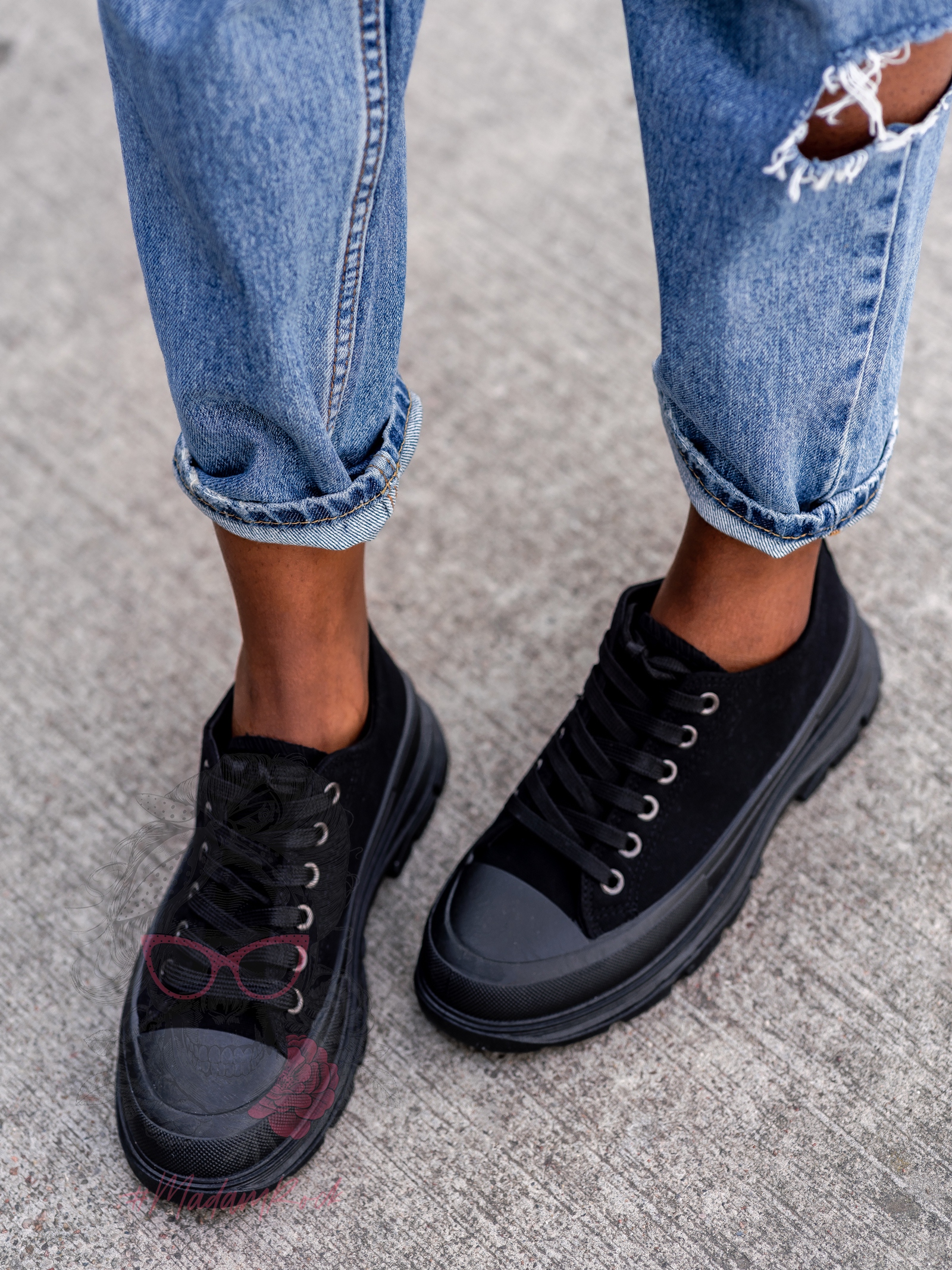 Trampki damskie Benus Rock czarne Trampki damskie Benus Rock czarne