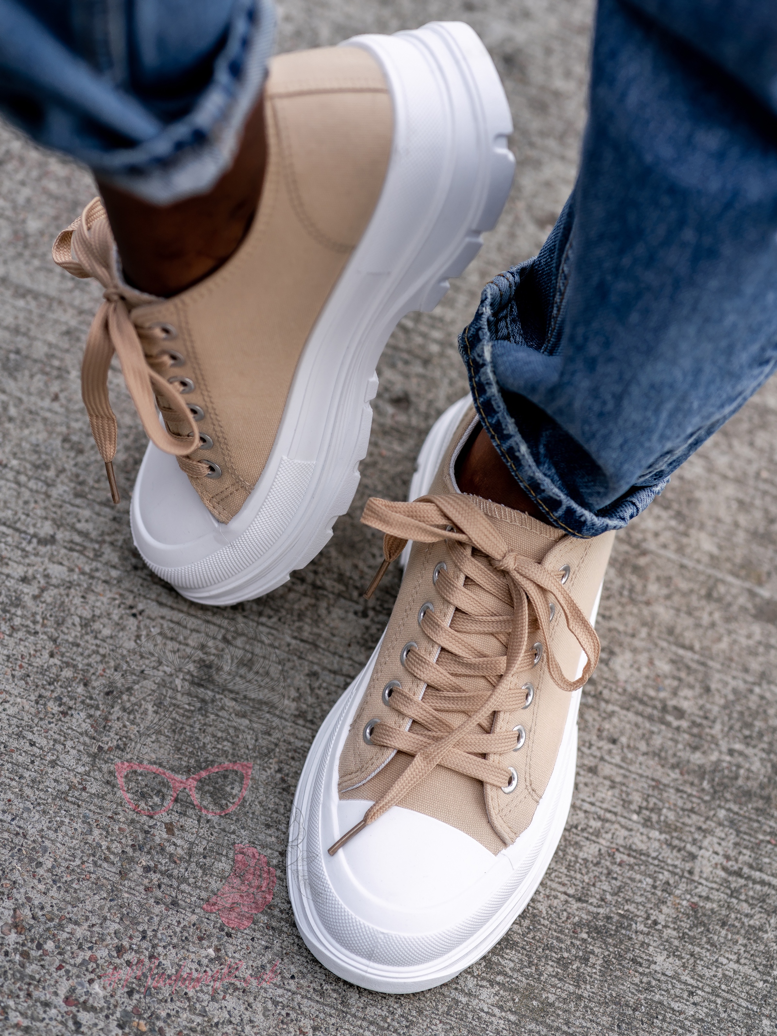 Trampki damskie Benus Rock beżowe