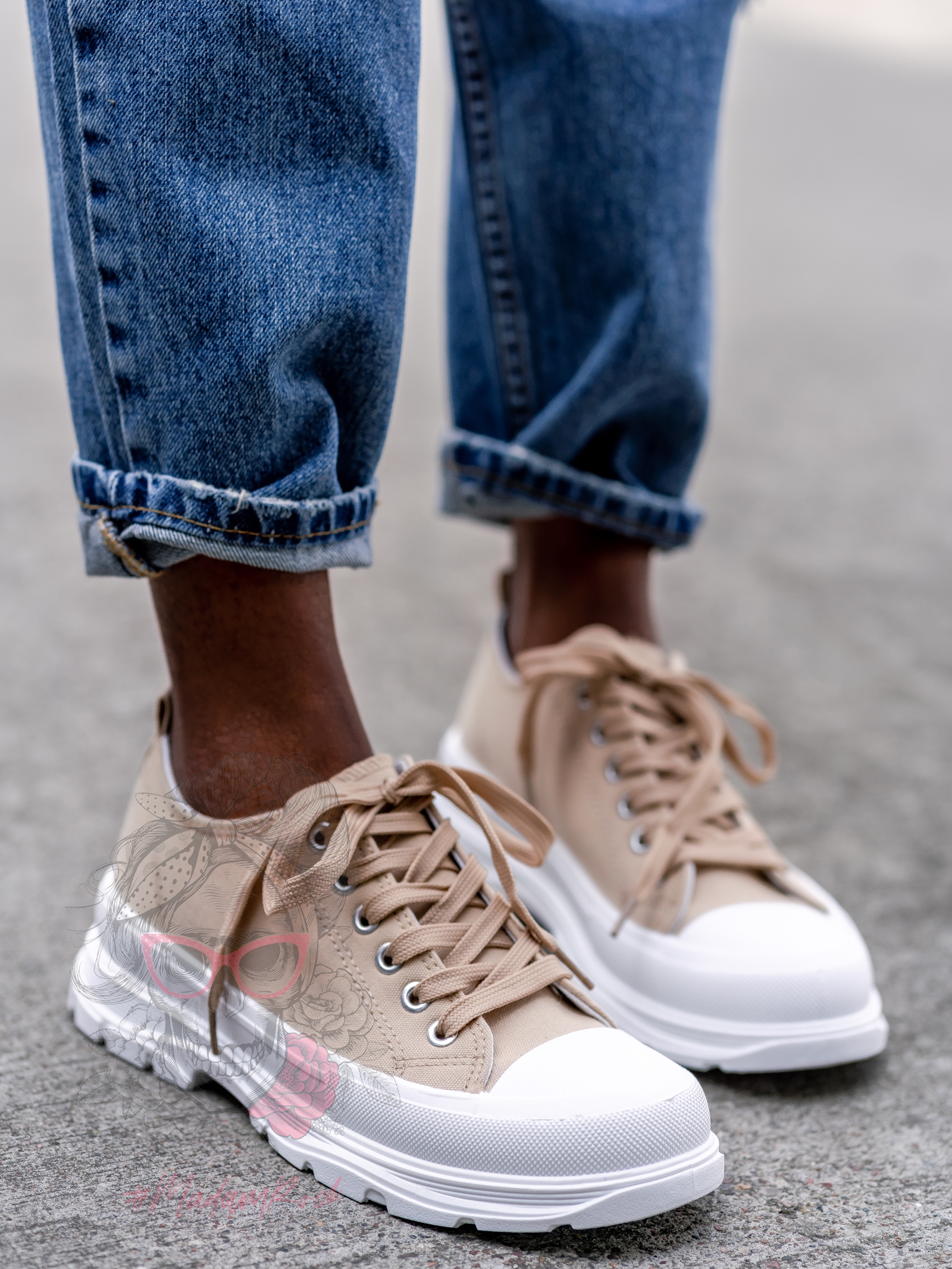 Trampki damskie Benus Rock beżowe