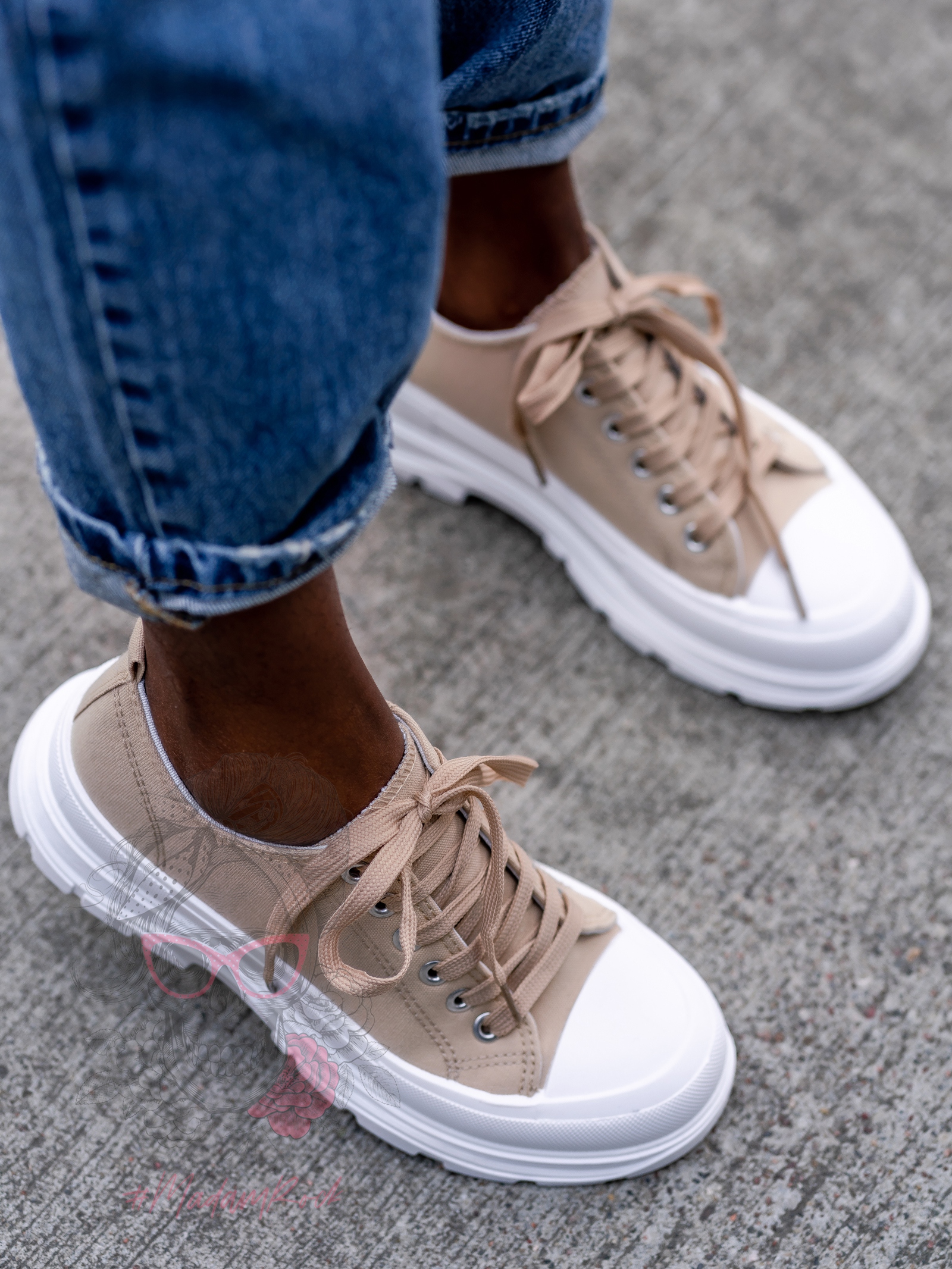 Trampki damskie Benus Rock beżowe