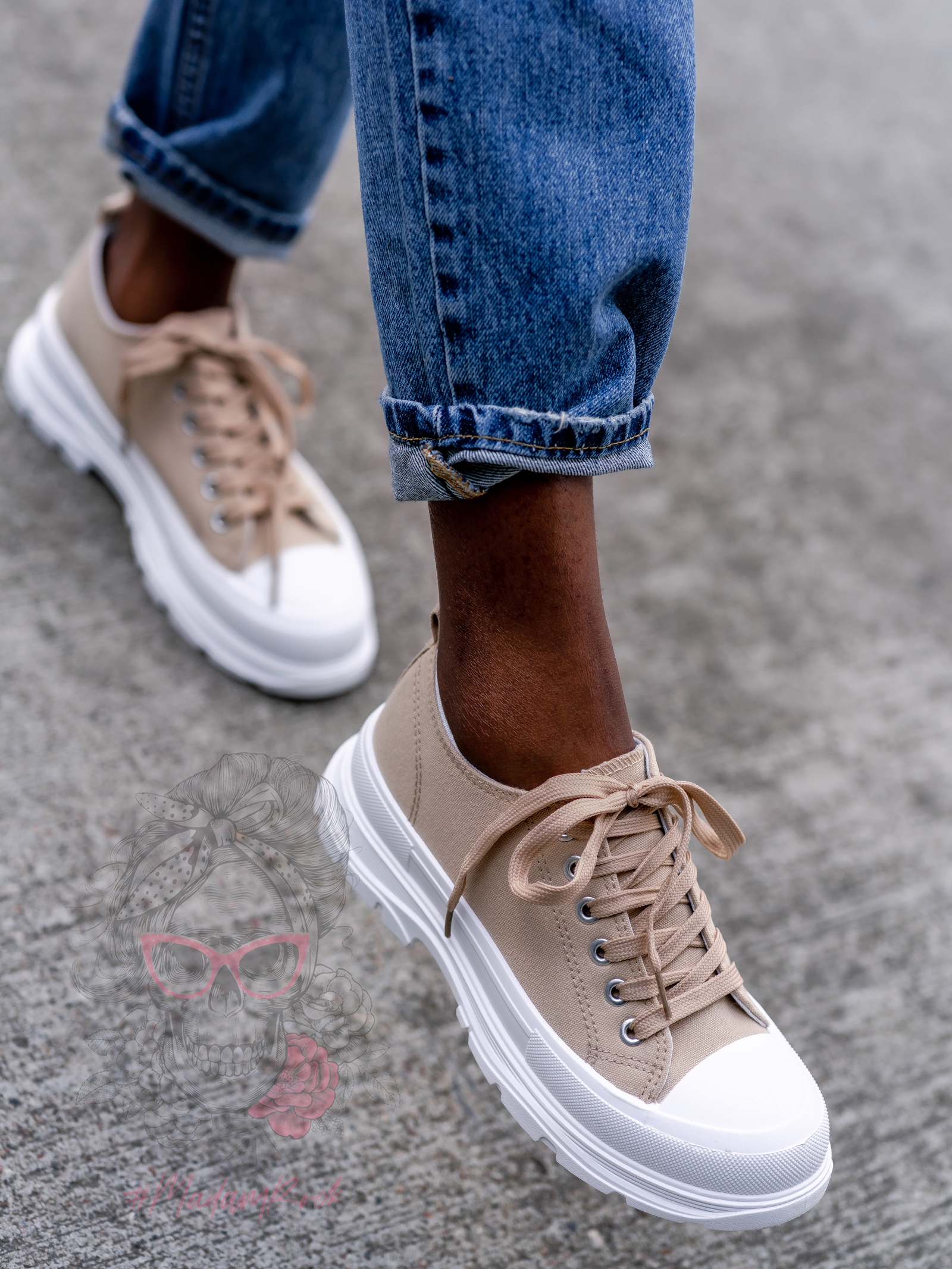 Trampki damskie Benus Rock beżowe