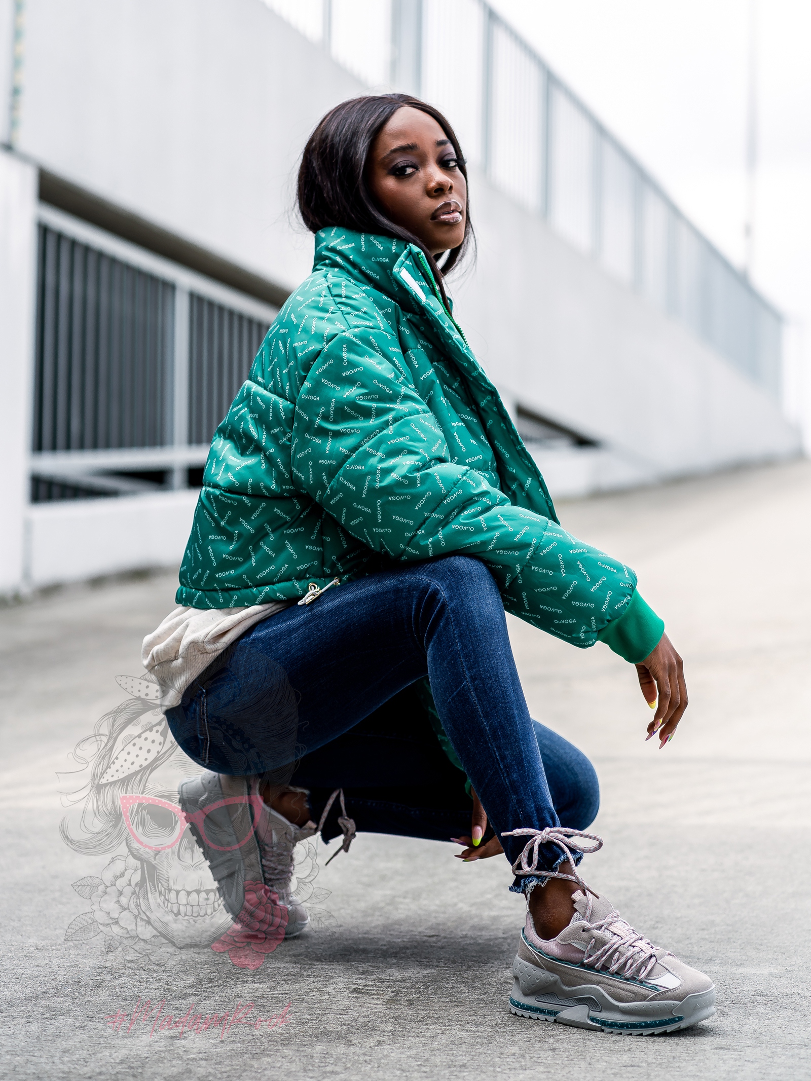 Buty sportowe Madam Shark szare- khaki Buty sportowe Madam Shark szare- khaki