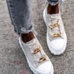 Trampki na platformie Madam Envos beżowe