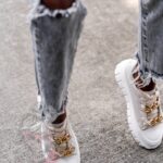 Trampki na platformie Madam Envos beżowe