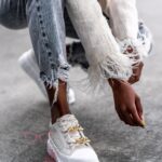 Trampki na platformie Madam Envos beżowe