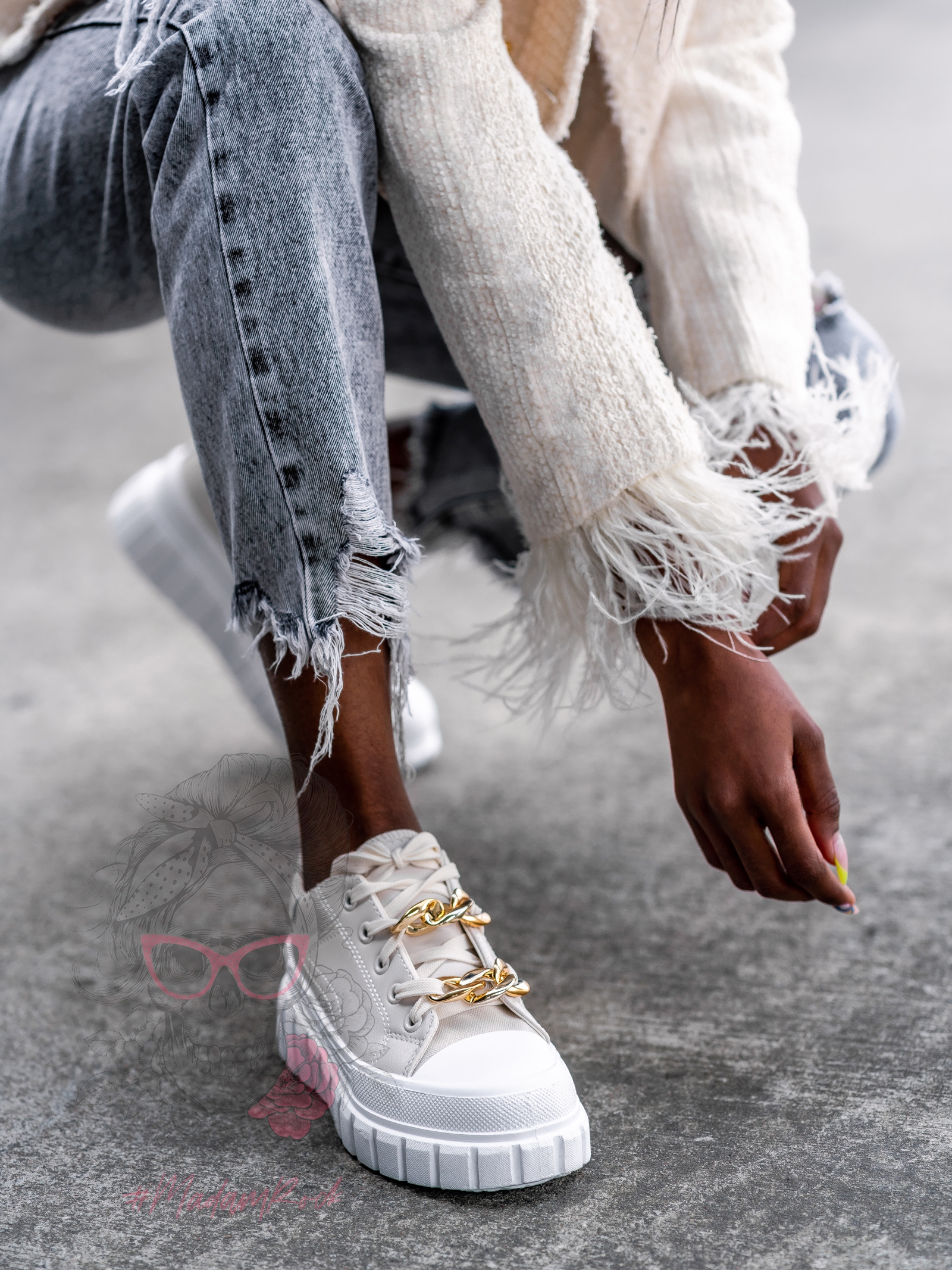 Trampki na platformie Madam Envos beżowe Trampki na platformie Madam Envos beżowe