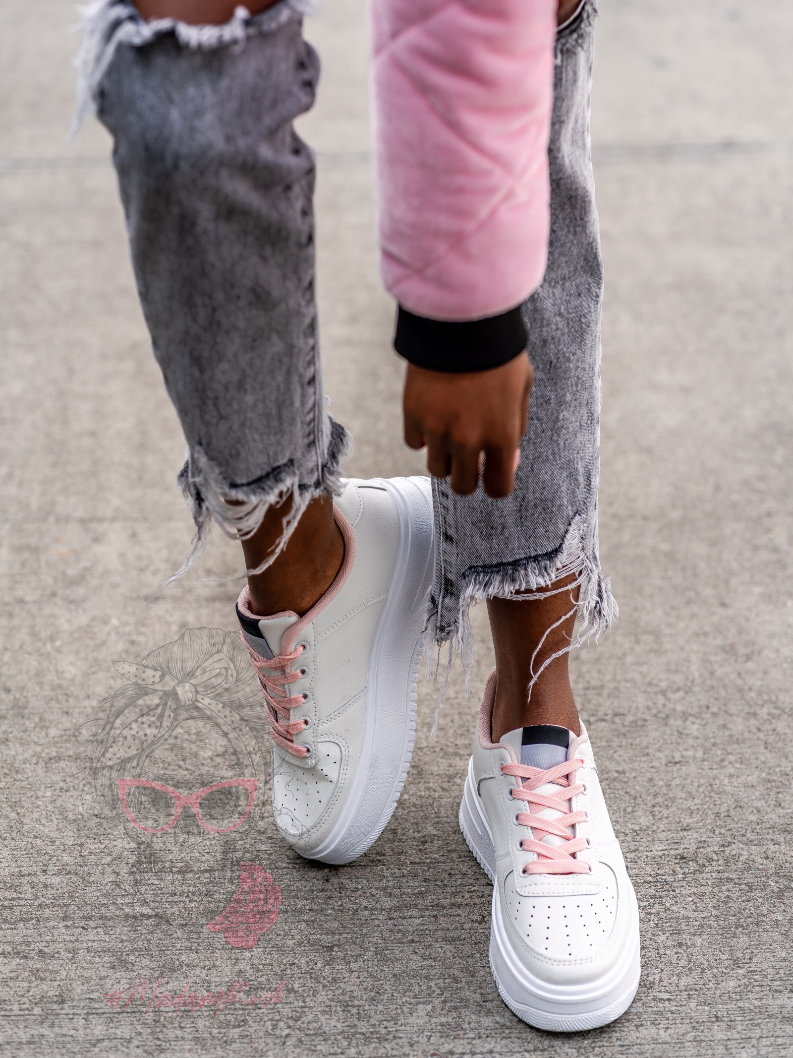 Buty sportowe Rock Ride białe vs pudrowe