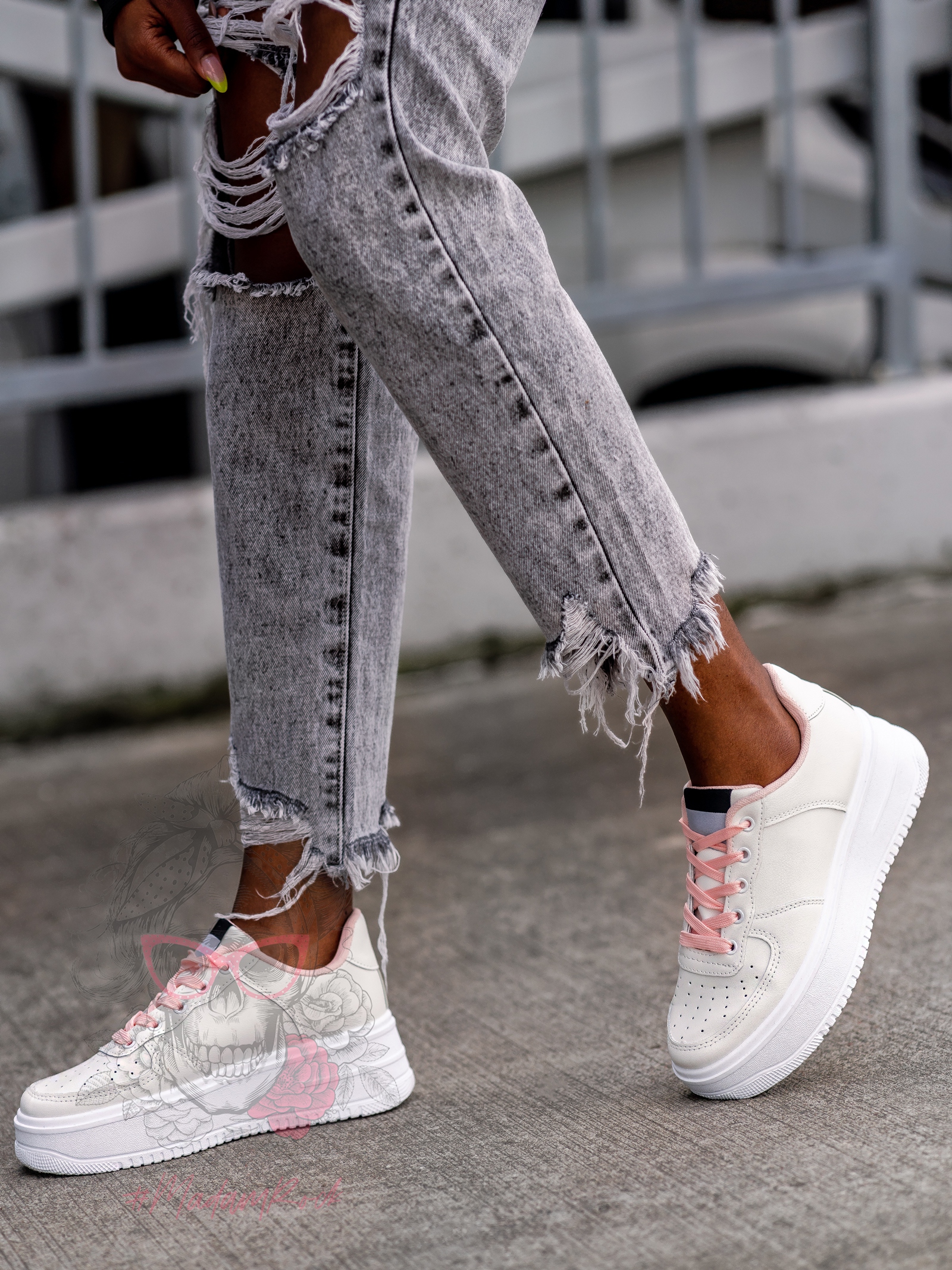 Buty sportowe Rock Ride białe vs pudrowe