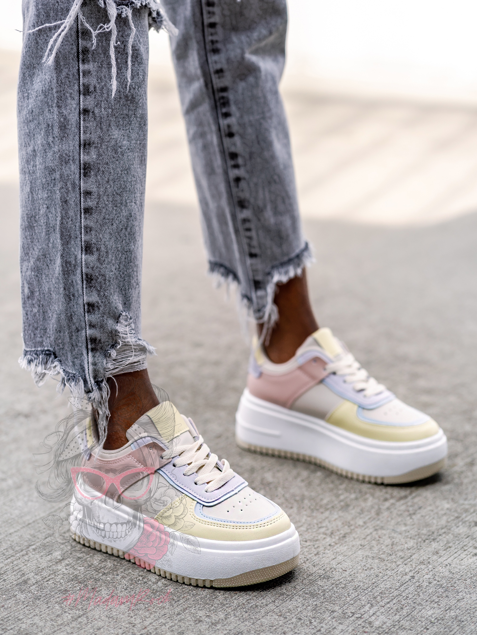 Buty sportowe Madam Sins pastelowe beżowe Buty sportowe Madam Sins pastelowe beżowe