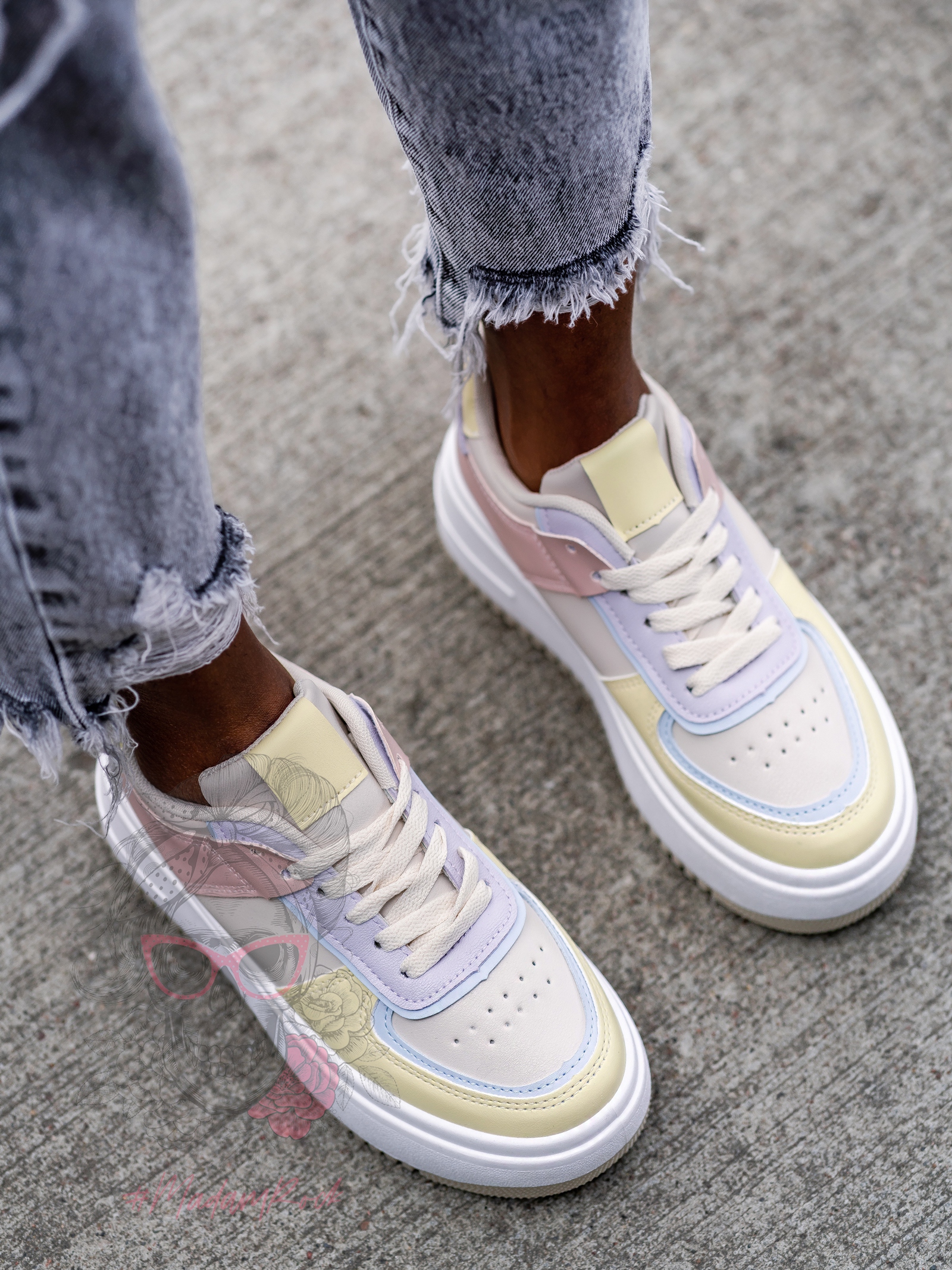 Buty sportowe Madam Sins pastelowe beżowe Buty sportowe Madam Sins pastelowe beżowe