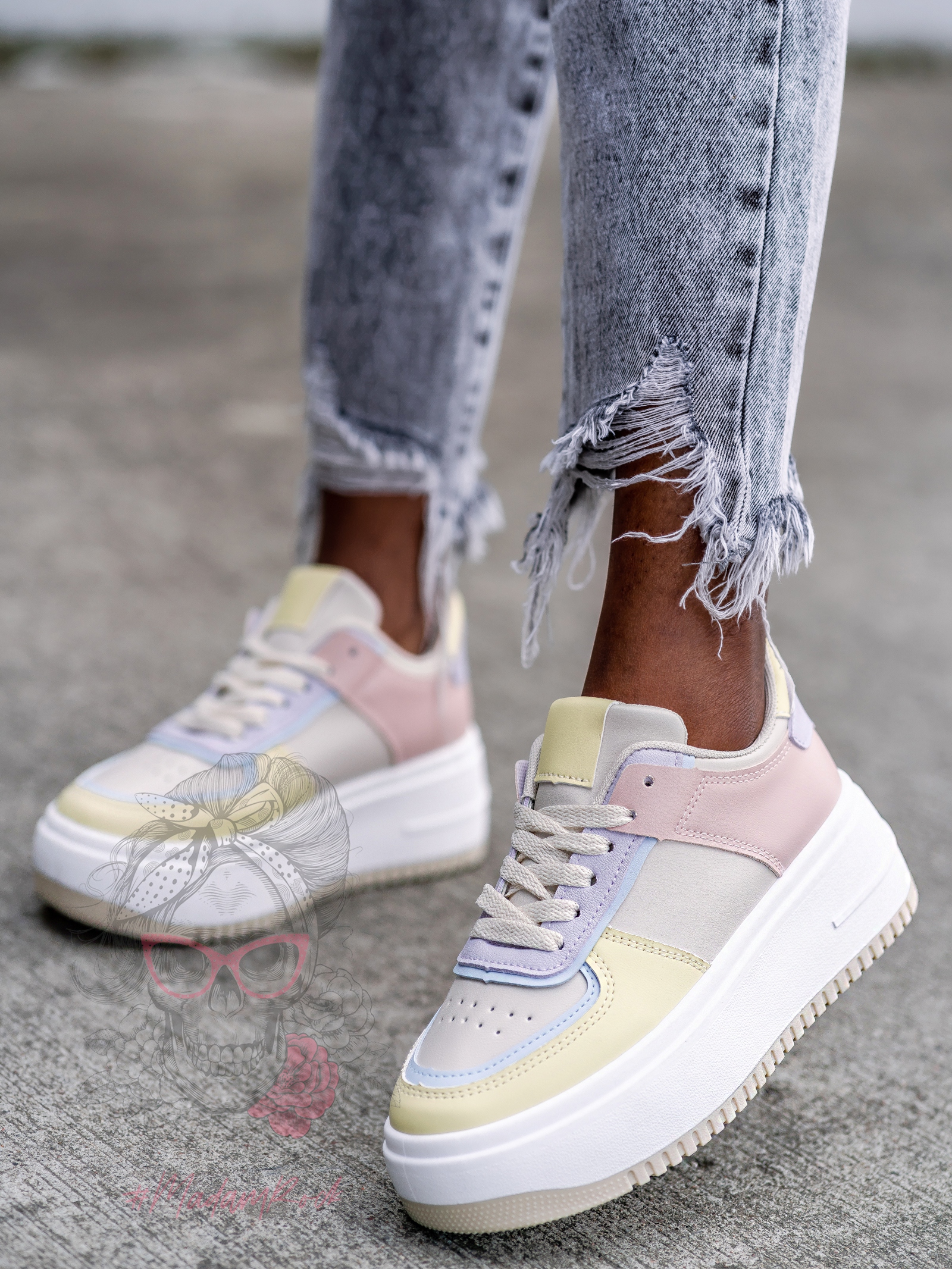 Buty sportowe Madam Sins pastelowe beżowe Buty sportowe Madam Sins pastelowe beżowe