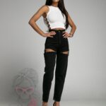 Spodnie jeansowe z wycięciami Sund Grey czarne