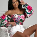 Bluzka hiszpanka Bunga w piwonie kolorowa