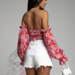 Bluzka hiszpanka Bunga w kwiatki kolorowa