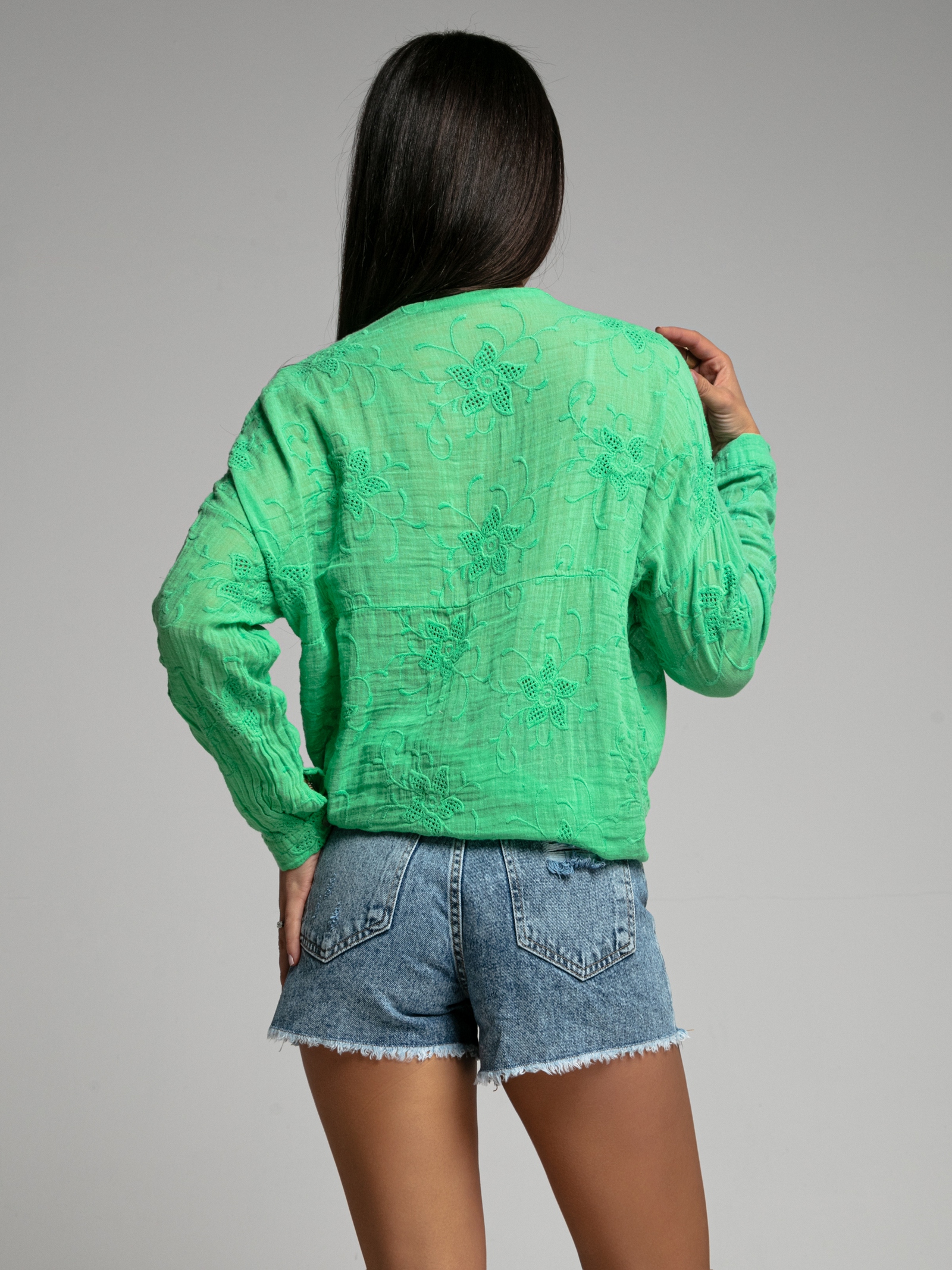 Koszula wiązana Suvi zielona