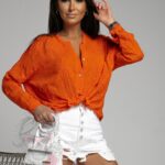 Koszula wiązana Suvi pomarańczowa