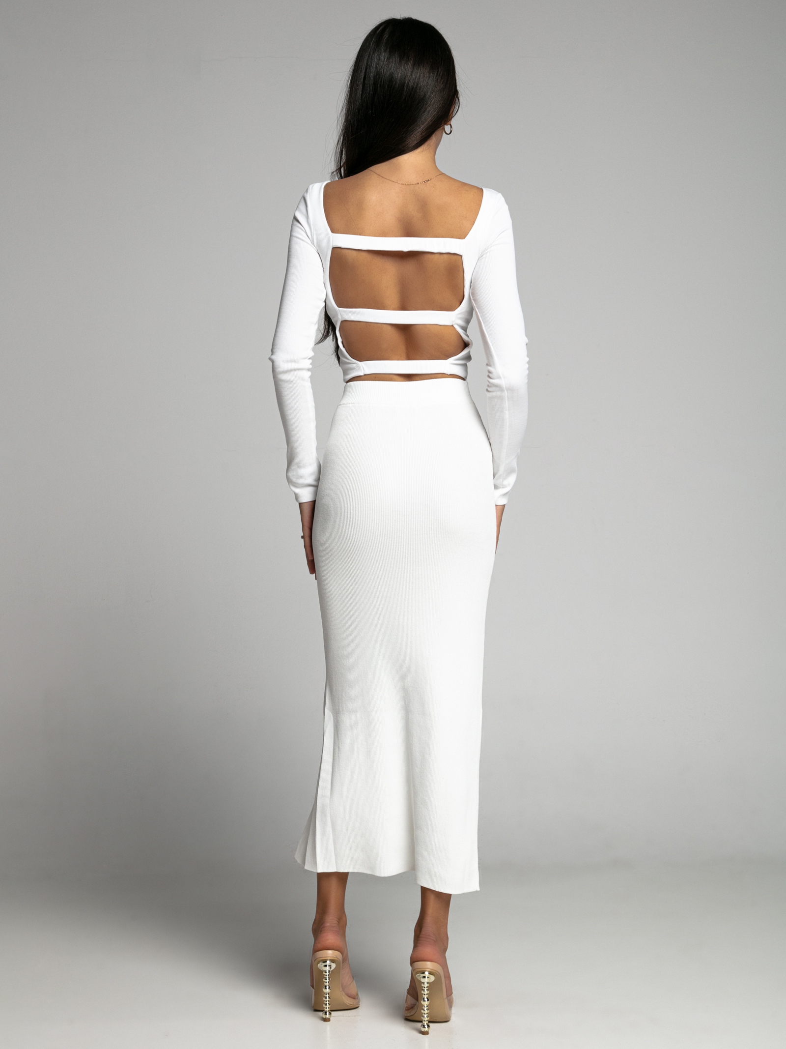 Bluzka z odkrytymi plecami Rayas biała