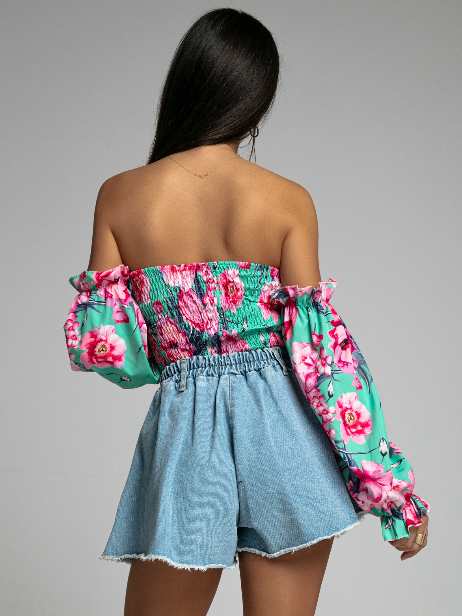 Spodenki rozszerzane Cintura niebieskie Spodenki rozszerzane Cintura niebieskie