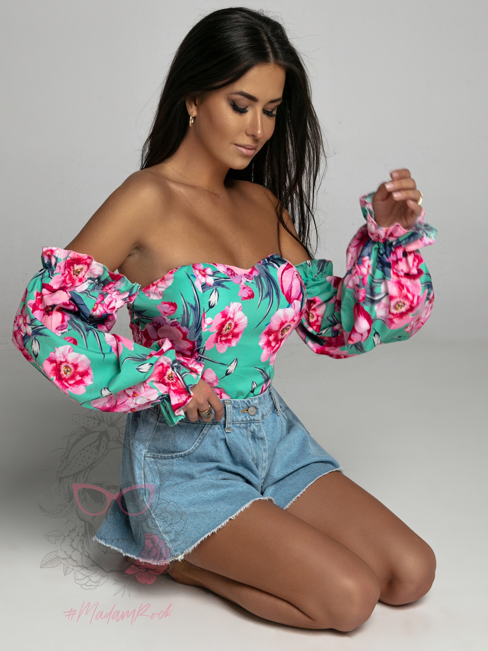 Spodenki rozszerzane Cintura niebieskie Spodenki rozszerzane Cintura niebieskie