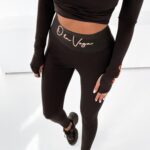-WYPRZEDANE- Legginsy modelujące Gold Logo Ola Voga czarne