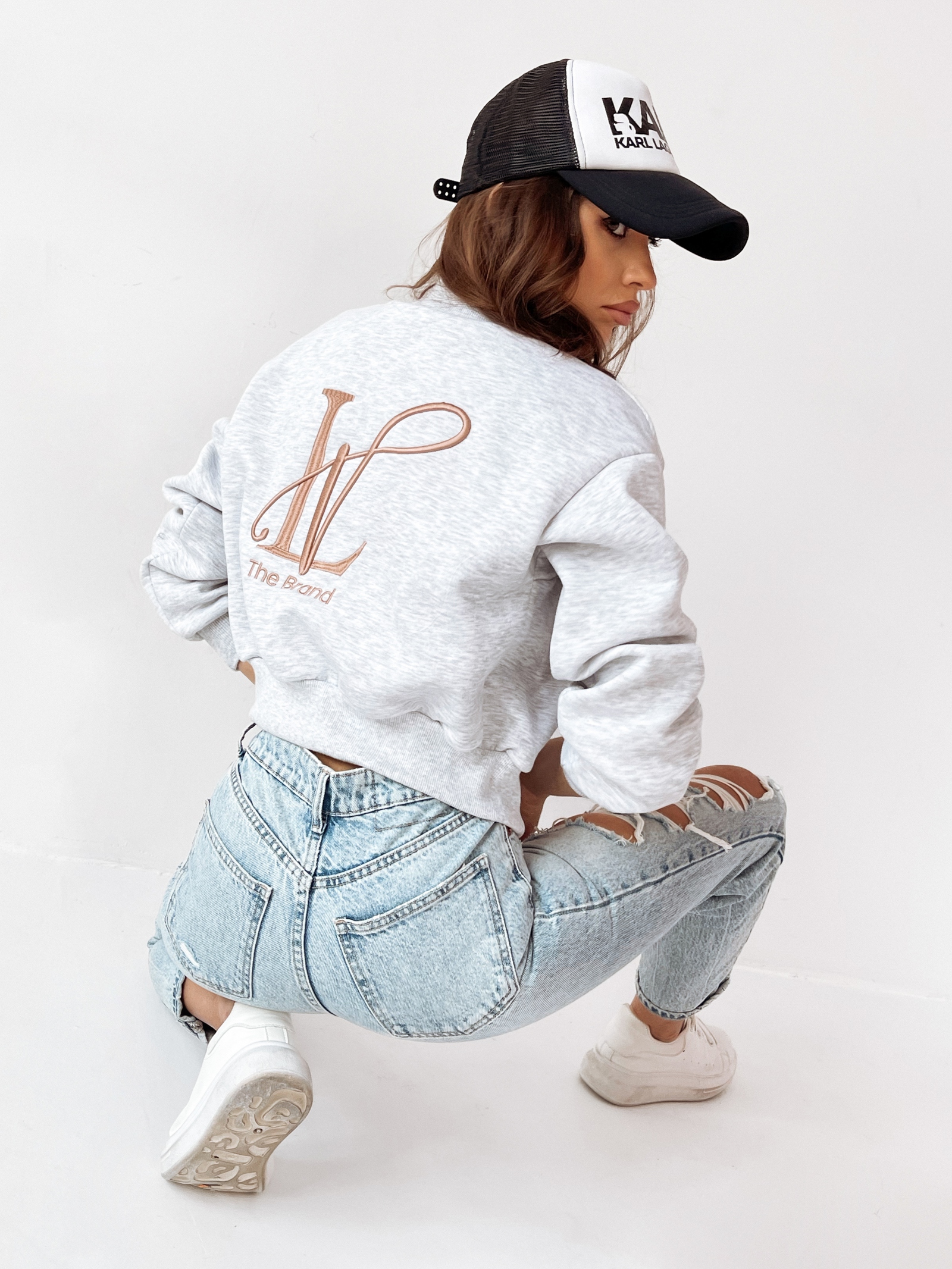 Bluza bomberka O'la Voga High School szary melanż Bluza bomberka O'la Voga High School szary melanż