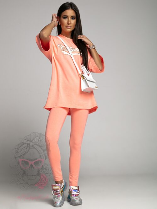 Komplet bawełniany New York pomarańczowy