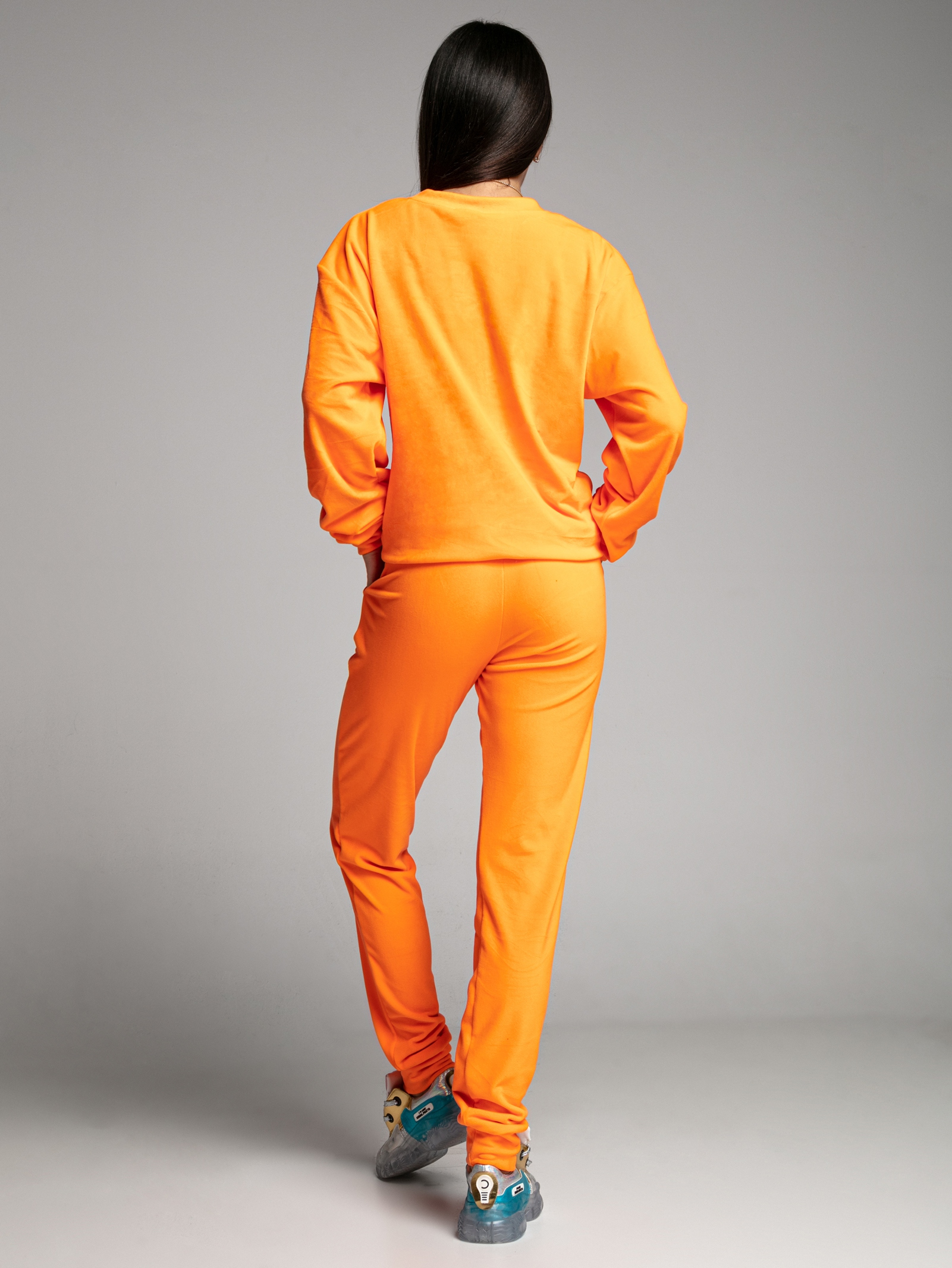 Komplet welurowy O'la Voga Made neonowy pomarańczowy Komplet welurowy O'la Voga Made neonowy pomarańczowy