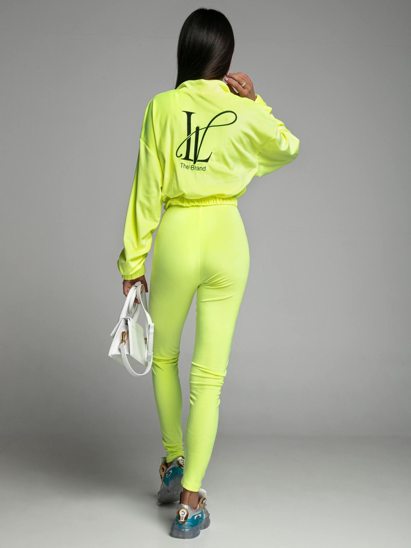 Komplet welurowy Zira O'la Voga limonkowy Komplet welurowy Zira O'la Voga limonkowy