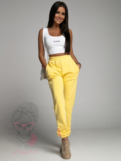 Spodnie ze ściągaczem Naomi O'la Voga żółte