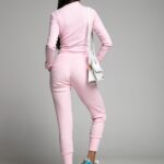 -wyprzedane-Komplet prążkowany Laki Sort pudrowy