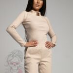 -wyprzedane-Komplet prążkowany Laki Sort beżowy