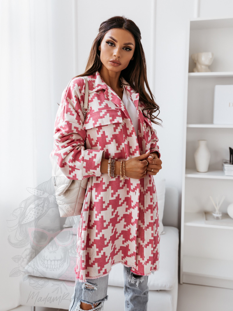 Koszula w kratę Midi Rock Fest różowa