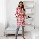 Koszula w kratę Midi Rock Fest różowa