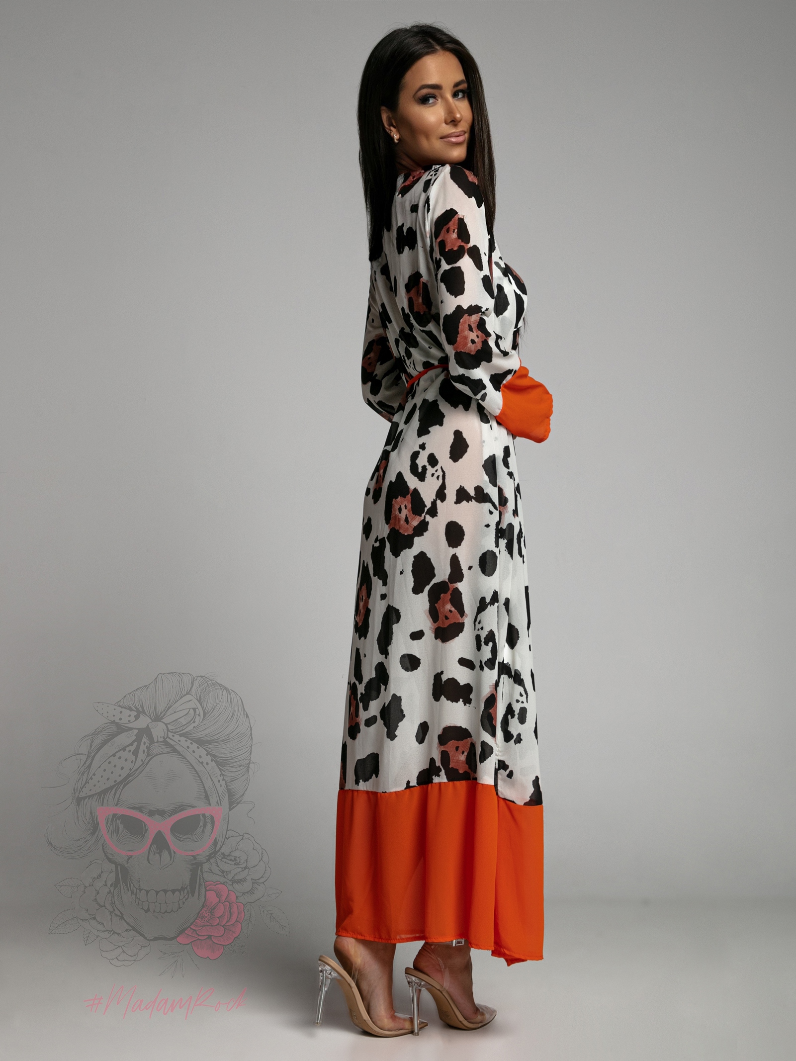 Komplet wakacyjny strój kąpielowy plus narzutka panterka