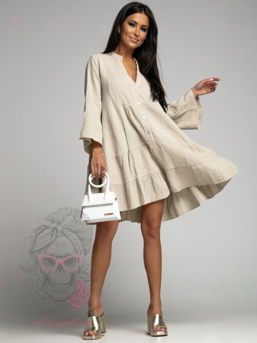 Sukienka muślinowa Members beżowa