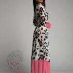 Komplet wakacyjny strój kąpielowy plus narzutka panterka róż