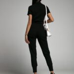 -wyprzedane- Komplet prążkowany Sort Short czarny