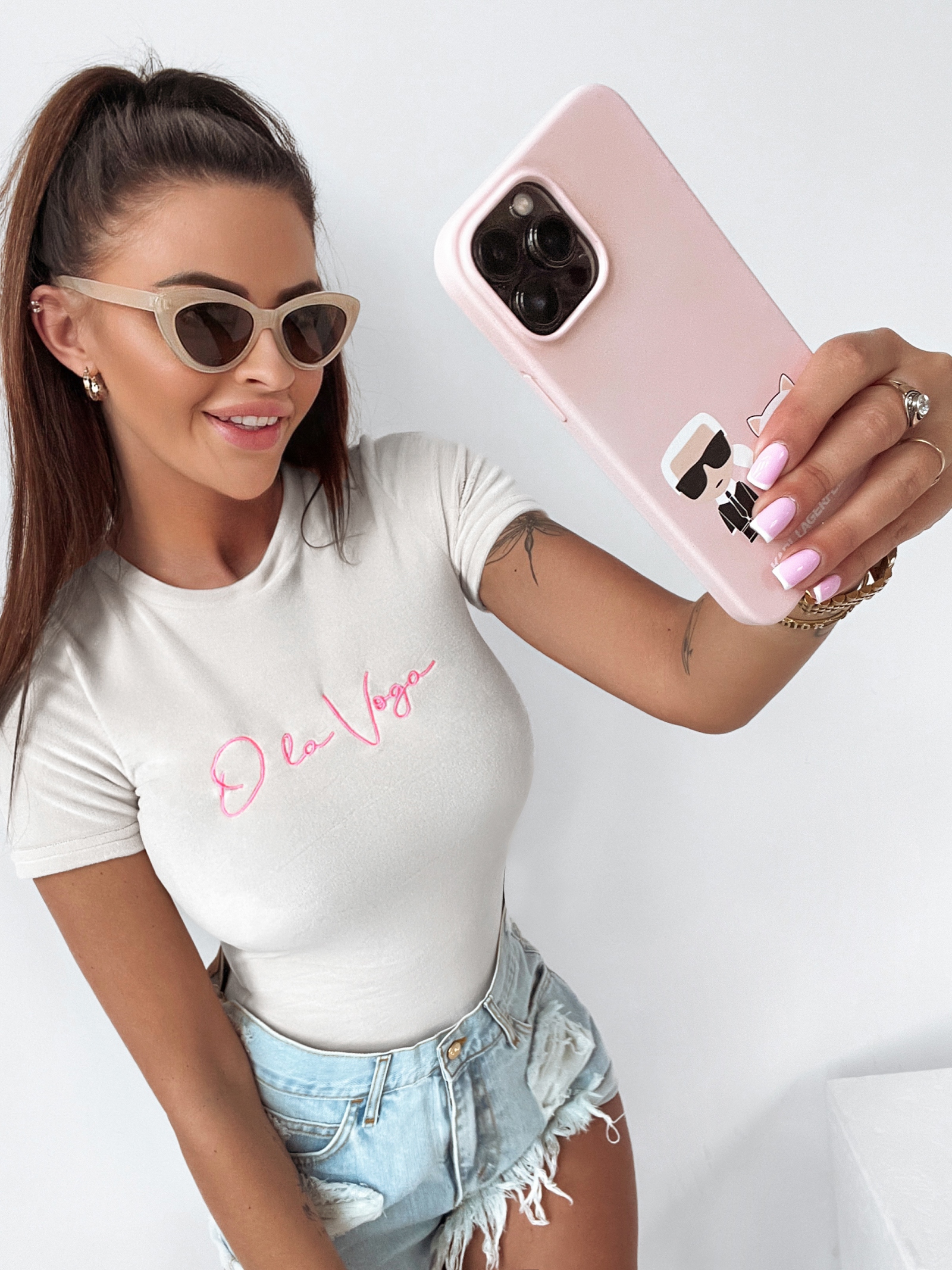 Body welurowe Stella Ola Voga ecru