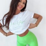 T-shirt Ola Voga Only White biało-zielony