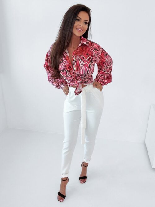 Koszula elegancka Ola Voga Flower Shirt różowa