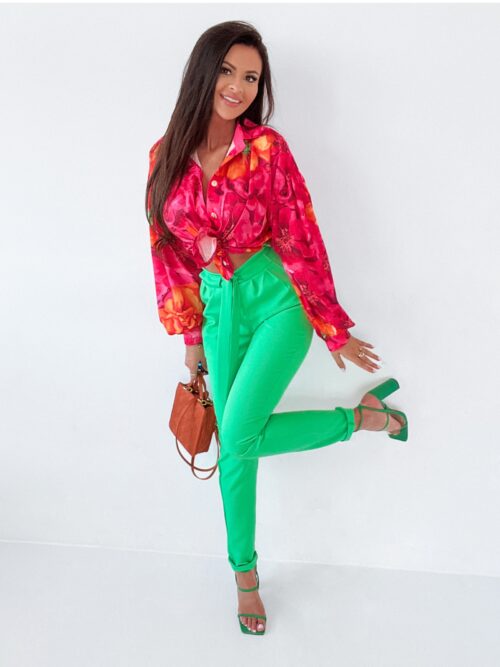 Koszula elegancka Ola Voga Flower Shirt fuksja