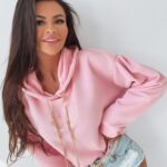 Bluza bawełniana O'la Voga Gold Bling pudrowa