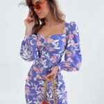 Sukienka kwiecista O'la Voga Flora lila