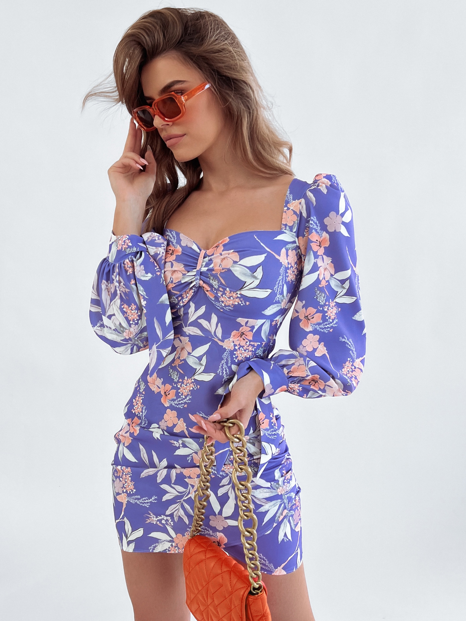 Sukienka kwiecista O'la Voga Flora lila