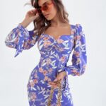 Sukienka kwiecista O'la Voga Flora lila