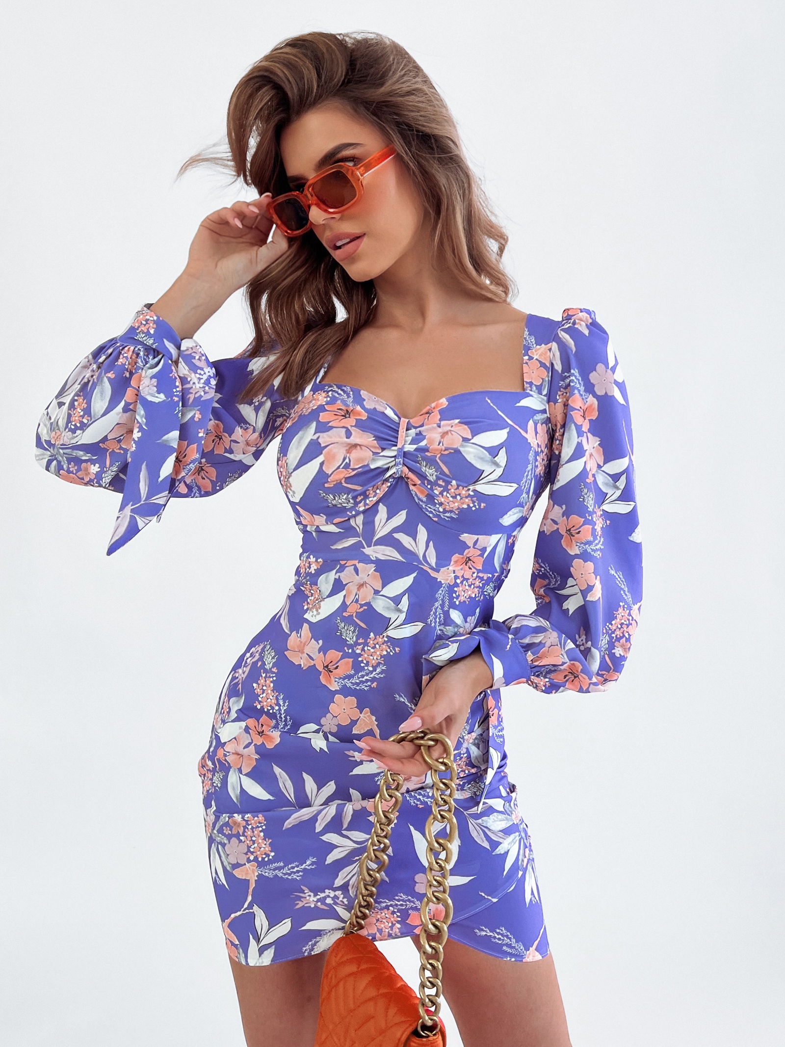 Sukienka kwiecista O'la Voga Flora lila Sukienka kwiecista O'la Voga Flora lila